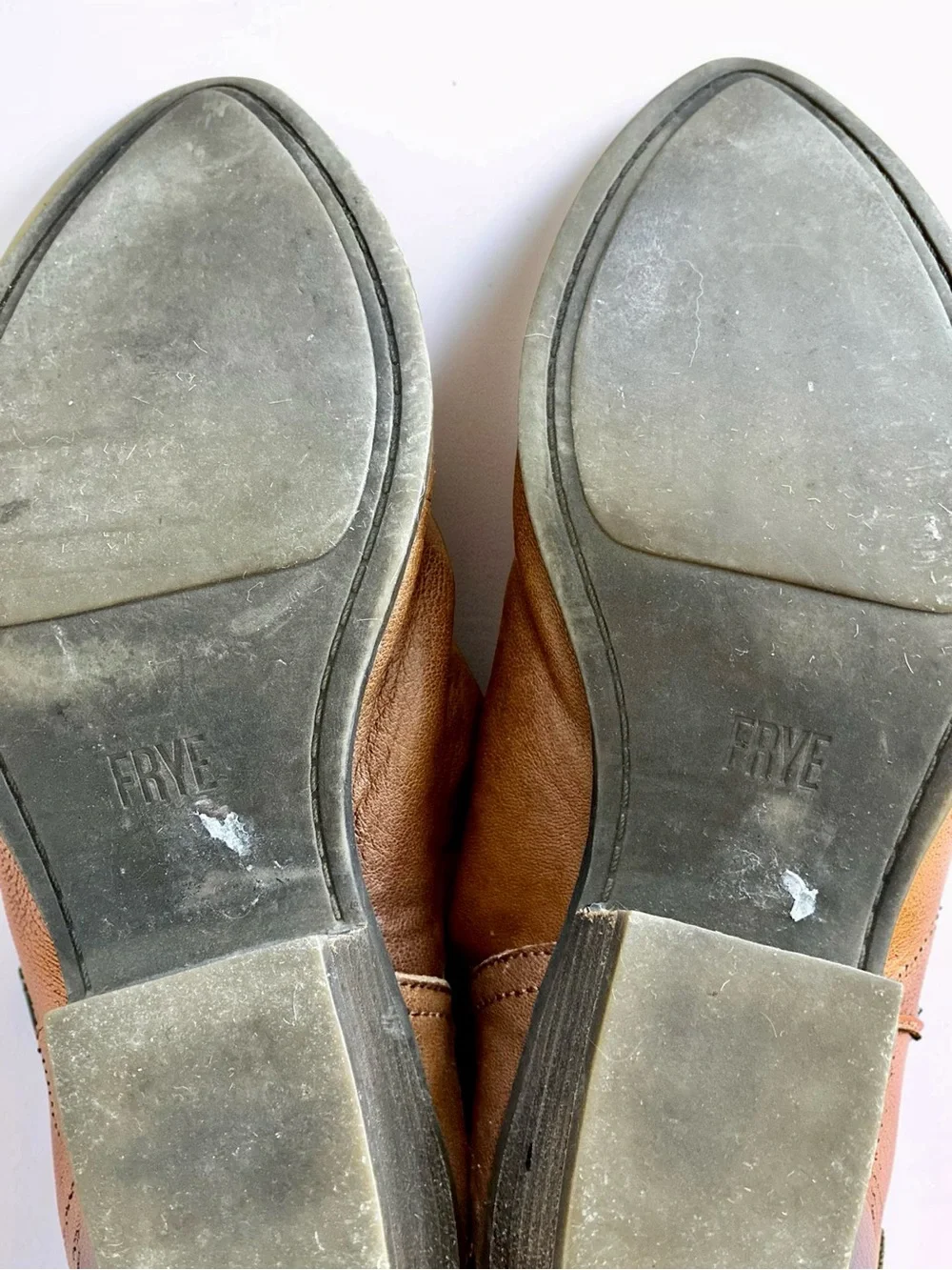Frye Cognac Leather Slip-On Shooties